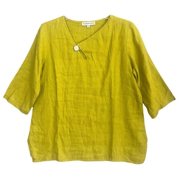 Christopher Calvin Lagenlook Asymmetric Top Womens Small Beach Summer Funky Art - Picture 1 of 8